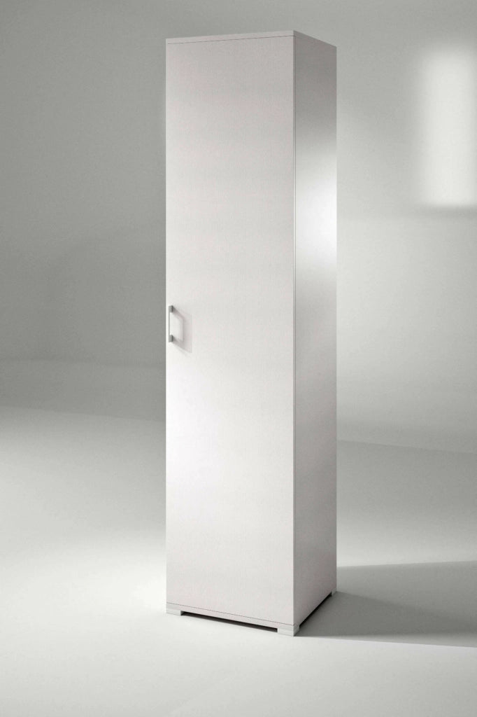 Aloise, Armadio Multiuso 1 Anta 4 Ripiani Made in Italy, 45x195h cm Bianco