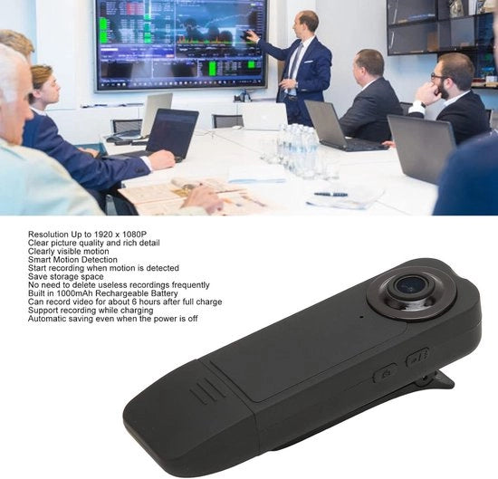 Cameretta di Sicurezza 1080P HD Portatile con Rilevamento Movimento Visibilità Notturna Batteria Ricaricabile 1000mAh Piccola Camera di Sicurezza per Casa e Ufficio