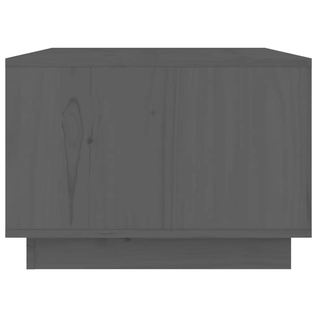 Tavolino da Salotto Grigio 80x50x35 cm Legno Massello di Pino