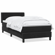 Letto singolo | Letto per adulti | Giroletto a Molle con Materasso Nero 90x210 cm in Velluto
