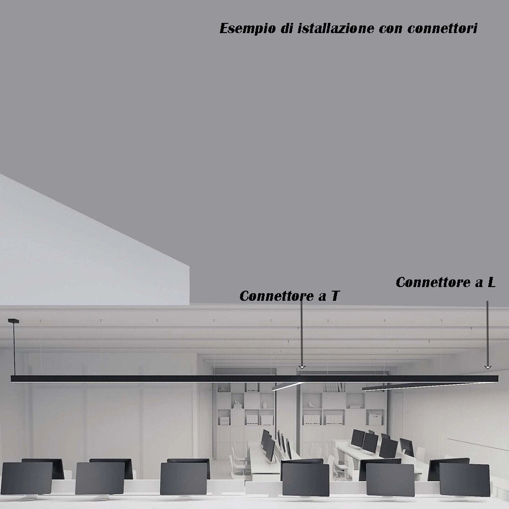 Trade Shop - Lampadario Led Lineare A Sospensione Soffitto 40w Modulare Tecnologia Cct Ll57-120c-3c -