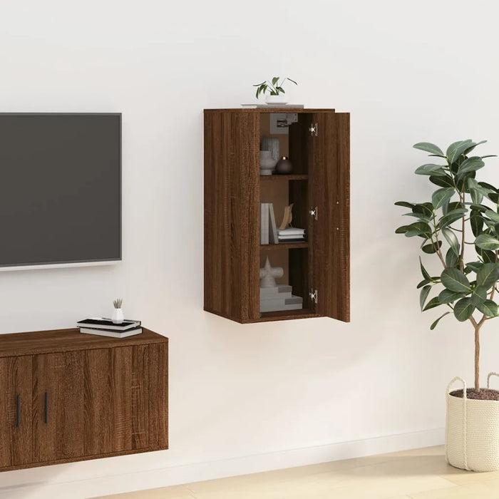 Mobile Porta TV a Parete Rovere Marrone 40x34,5x80 cm cod mxl 23162