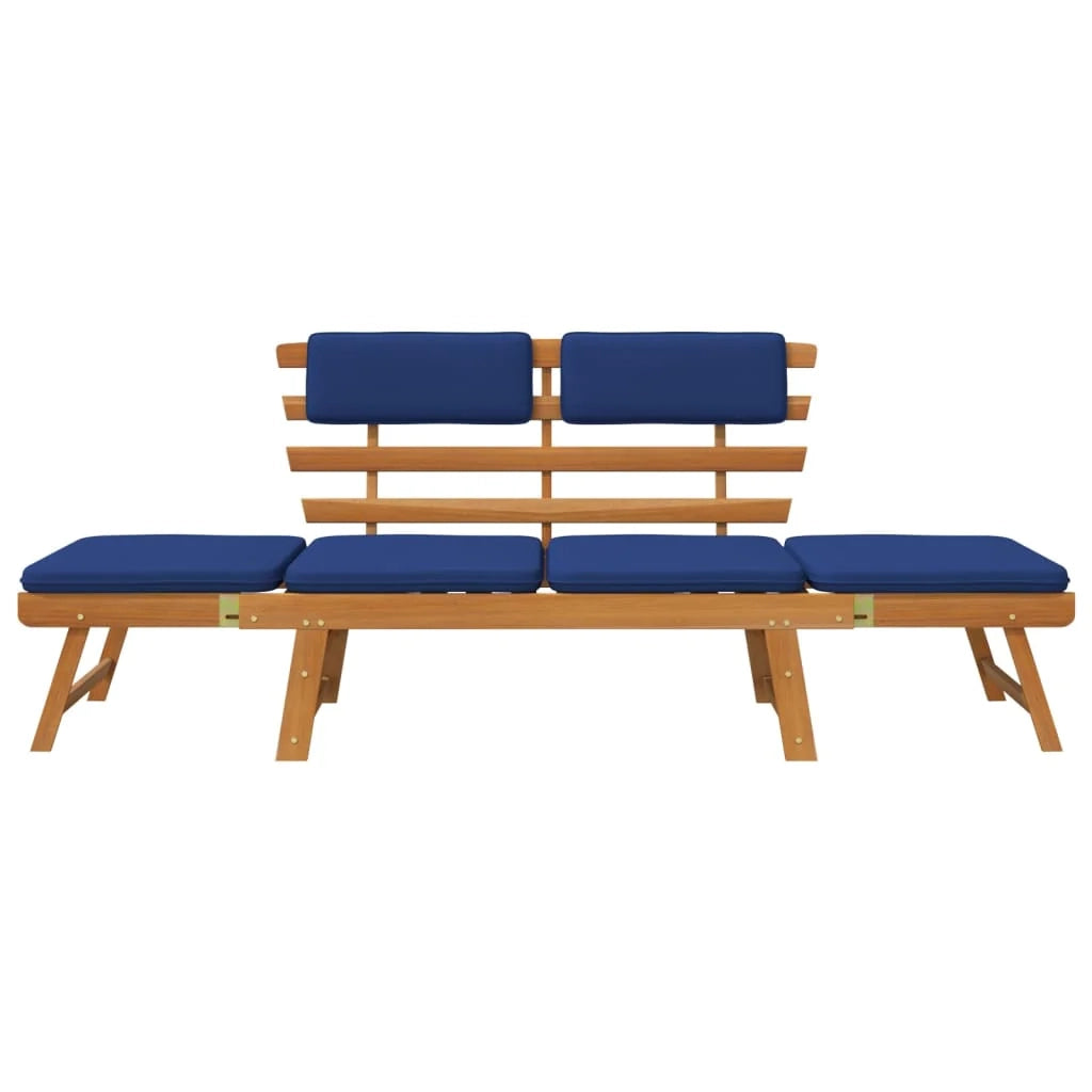 Panca da giardino da 190 cm mobili da esterno per patio con cuscini legno massello di acacia 2 in 1 02_0011598