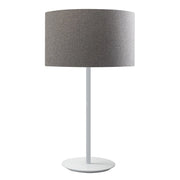 Lampada da Tavolo Vivien Bianca con Paralume Cilindrico Grigio - Attacco E27 IP20 75W - Illuminazione Interni Rossini Group