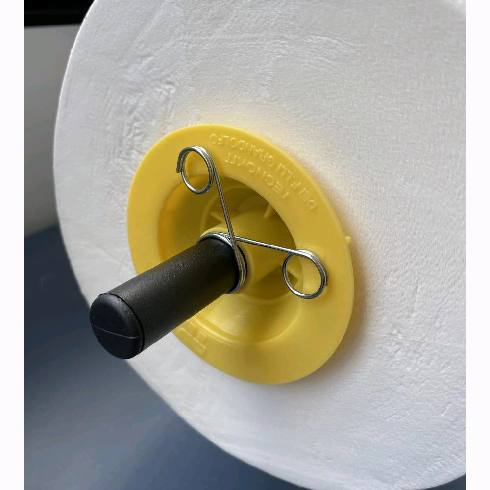 Dispenser Portarotolo da Parete industriale in acciaio NERO + Rotolo Carta OMAGGIO