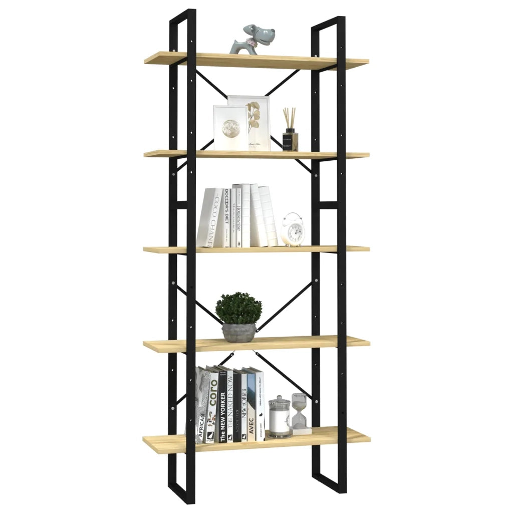 Libreria a 5 Ripiani 80x30x175 cm in Legno di Pino cod mxl 33773