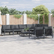 Set Divano da Giardino con cuscino 8 pcs Nero Acciaio 3379008