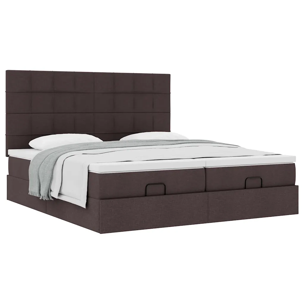 Struttura Letto Pouf con Materassi 200x200 cm in Tessuto 3313702