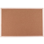 Bacheca in Sughero Rettangolare con Cornice in Legno da Parete 70x50x1.6 cm