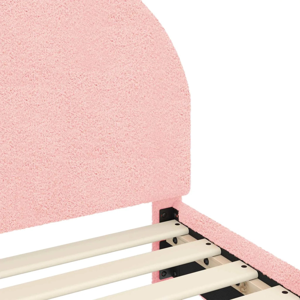 Struttura letto bambini con testata Rosa 90 x 200 cm Bouclé