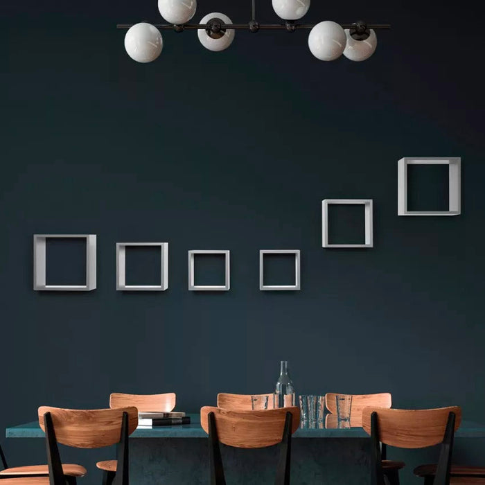 Set 3 Mensole da Parete Cubo in Fibra di Legno Incubo Slim Rovere Scuro