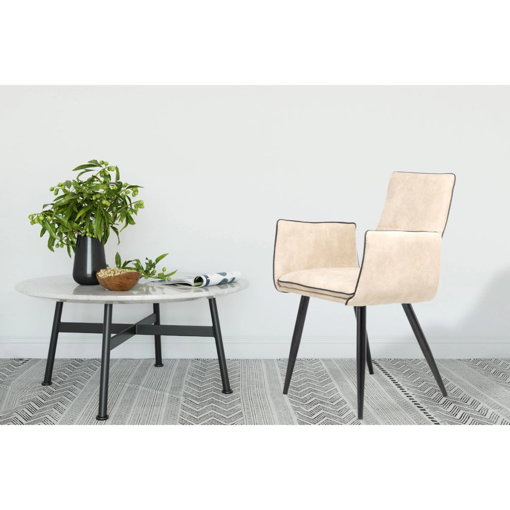 Set di 2 poltroncine Penelope in ecopelle beige