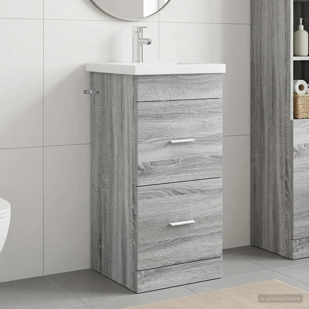 Mobile da bagno con lavabo Sonoma grigio 42 x 40 x 84,5 cm 890701