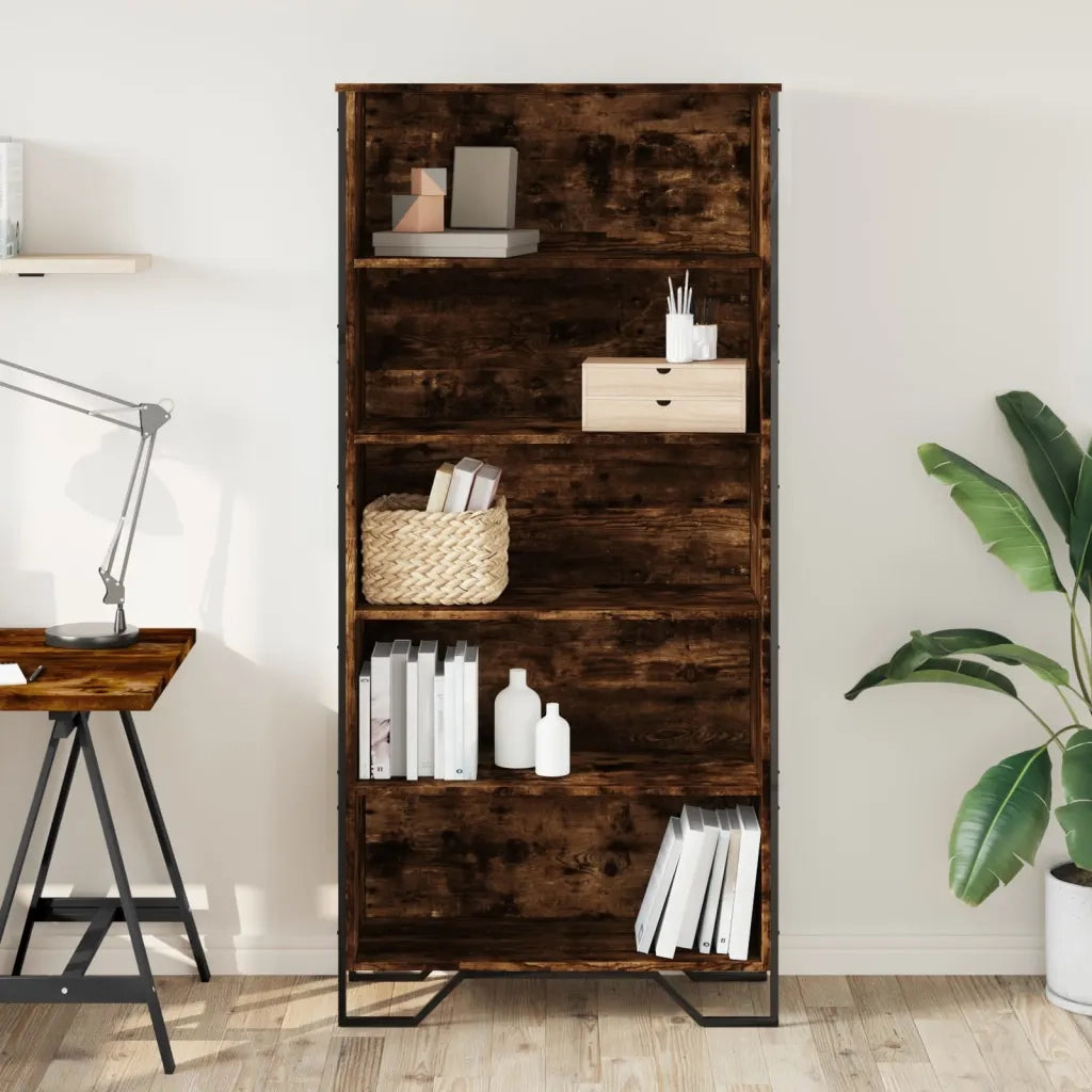 vidaXL Libreria Rovere Fumo 80x31x169 cm in Truciolato