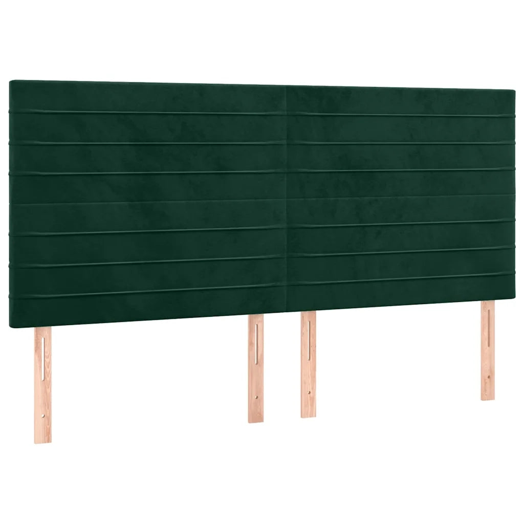 Testiera a LED Verde Scuro 200x5x118/128 cm in Velluto