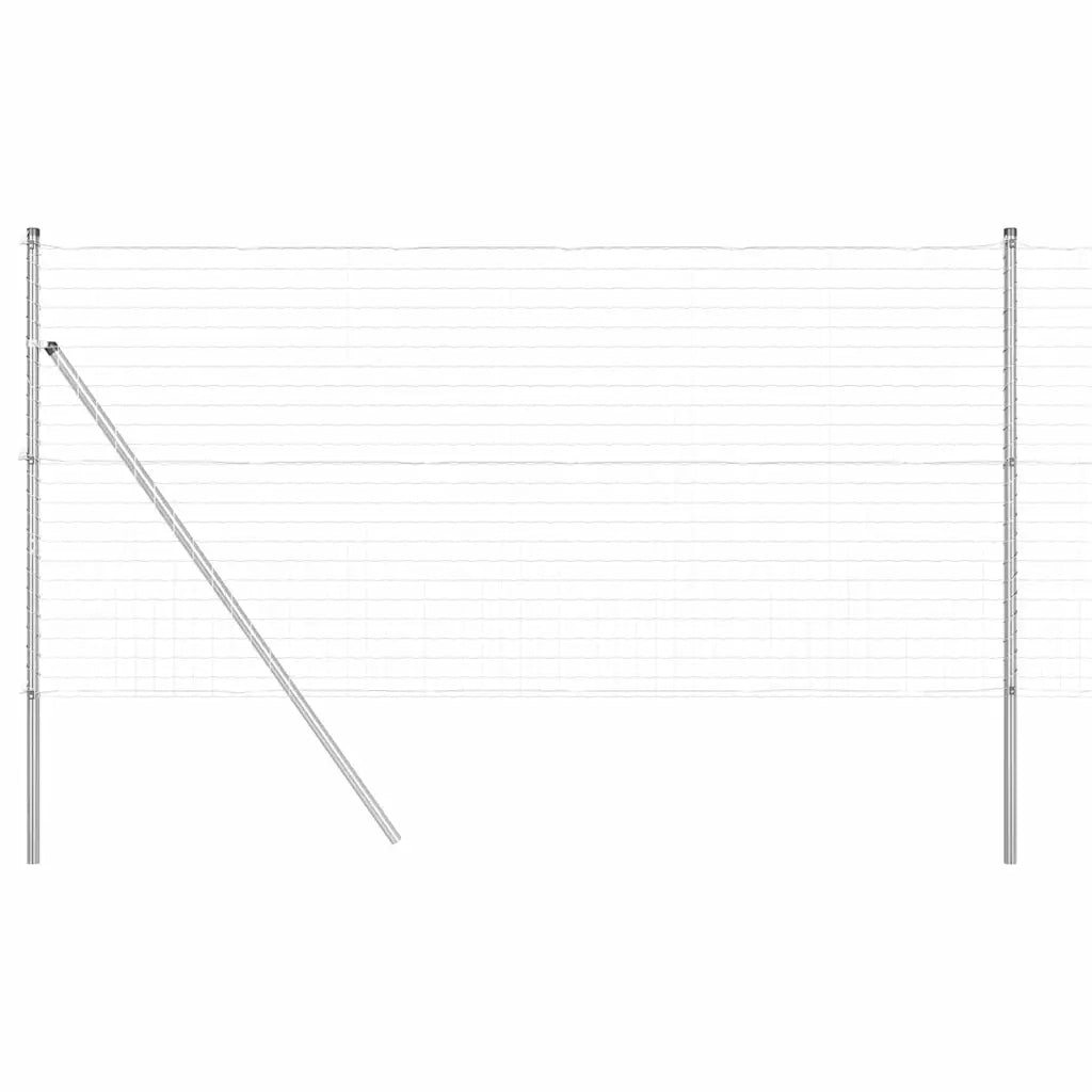Recinzione con Posto Argento 1,4 x 10 m Acciaio e PVC