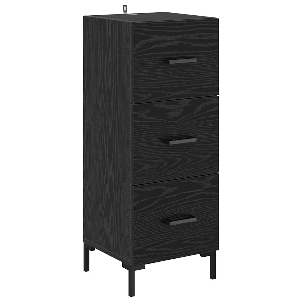 Credenza-Buffet-Armadio da cucina Rovere Nero 34,5 x 34 x 180 cm Legno multistrato 521386