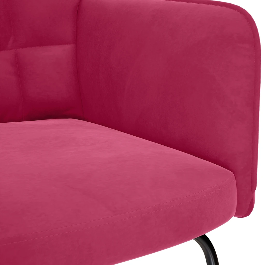 Sedia a Dondolo Rosso Vino in Velluto CFW9651127