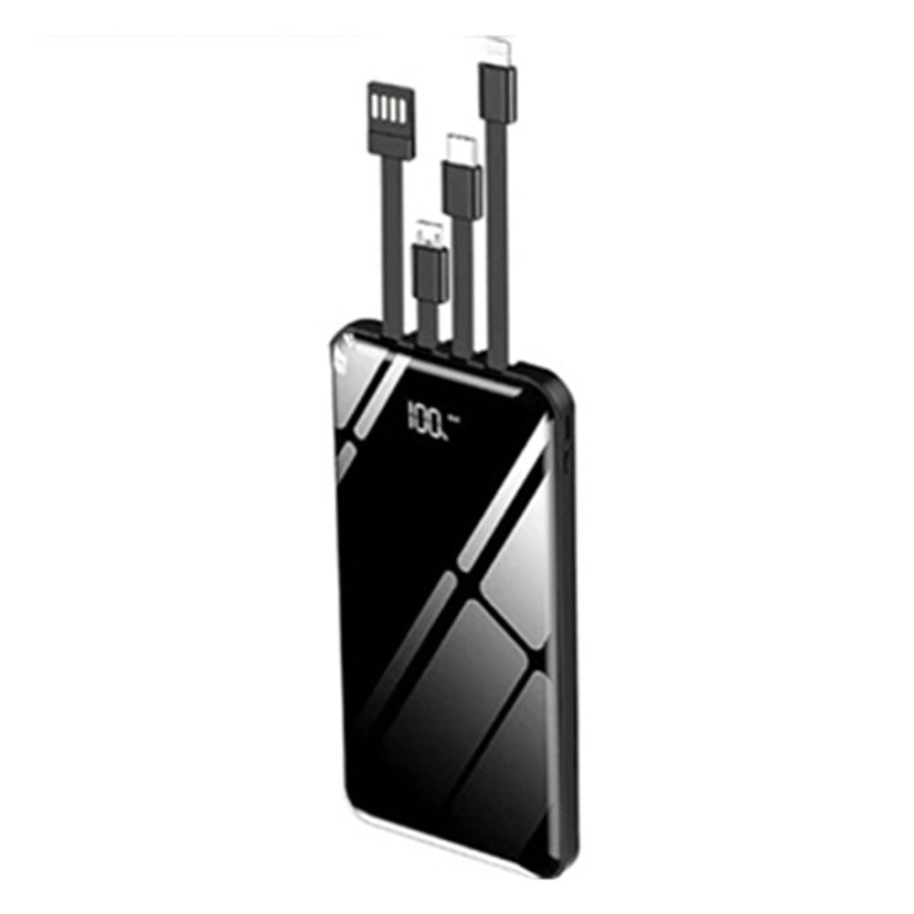 Trade Shop - Power Bank 12000 Mah Con Porta Usb Cavi Integrati Display Led Ricarica Rapida Q-dc110 -