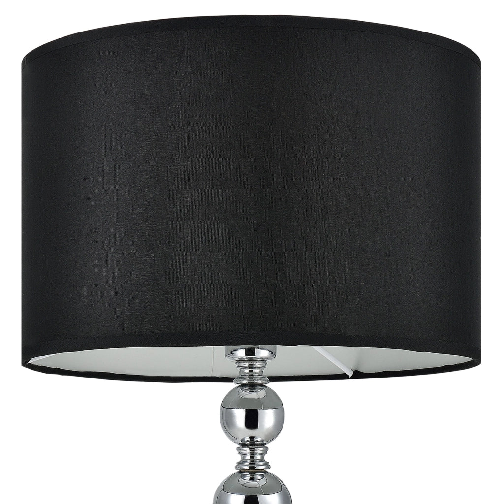 Lampada da tavolo lampada da comodino lampada da scrivania lampada da lettura metallo diametro 29 cm tessuto cromo e nero 03_0002499