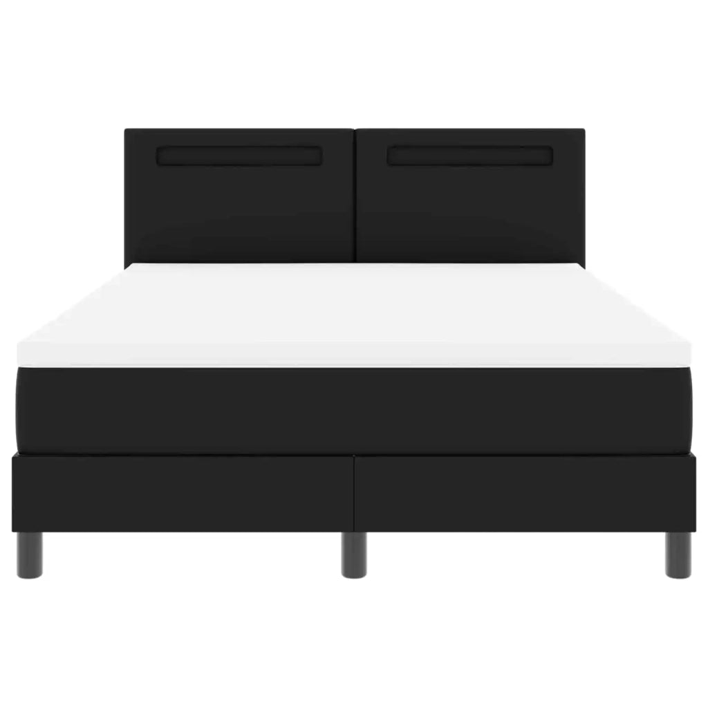Letto a molle con materasso Nero 160 x 200 cm Pelle sintetica 3339056