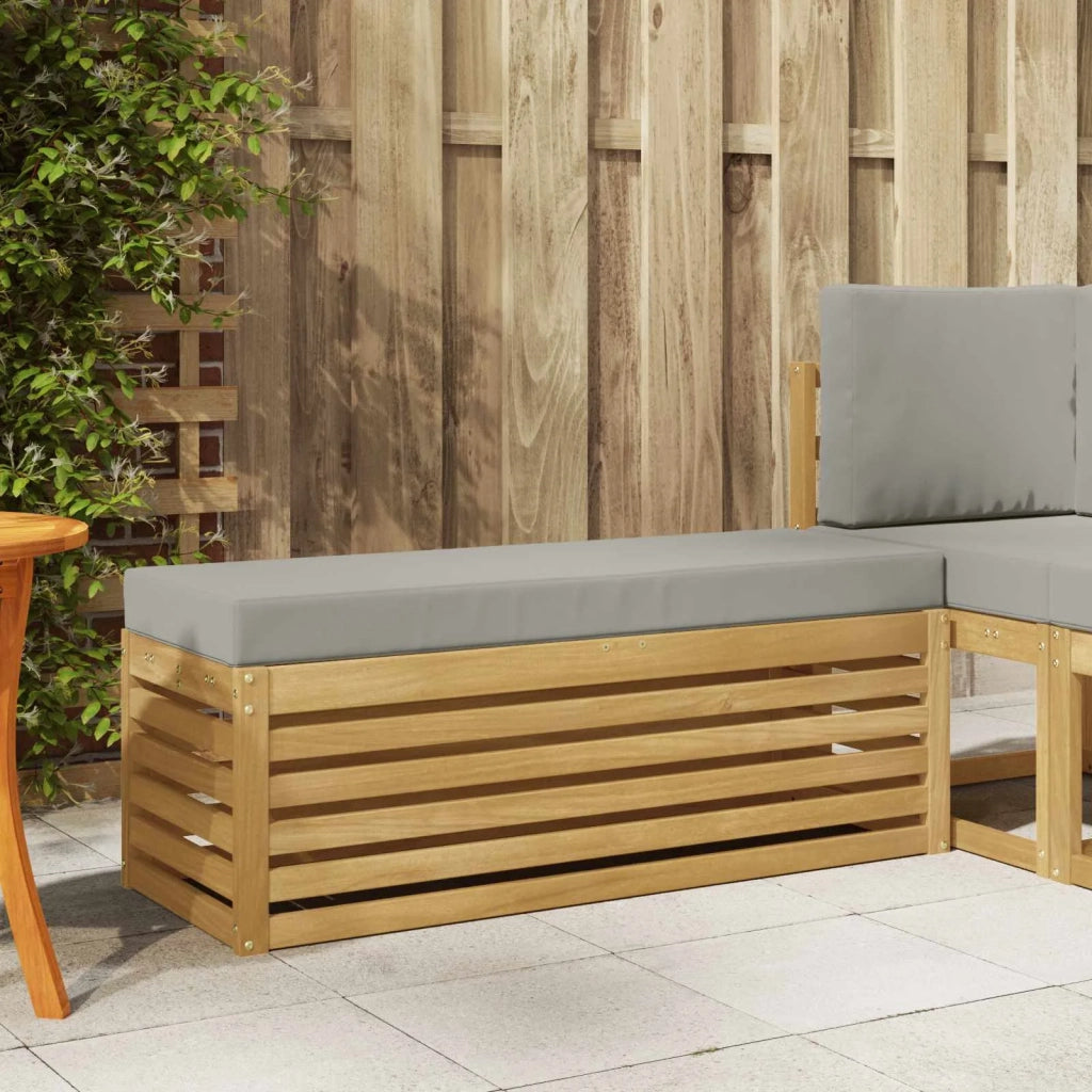Panca da esterno con cuscino Bianco 115 x 43 x 45 cm
