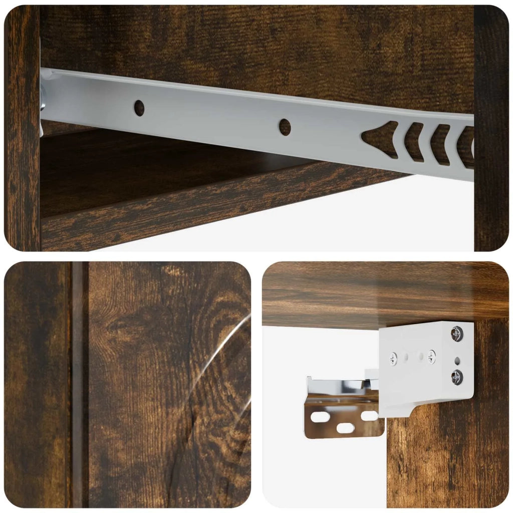 Tavolino da Parete Laterale 59 x 34,5 x 17 cm Rovere Fumo 898150