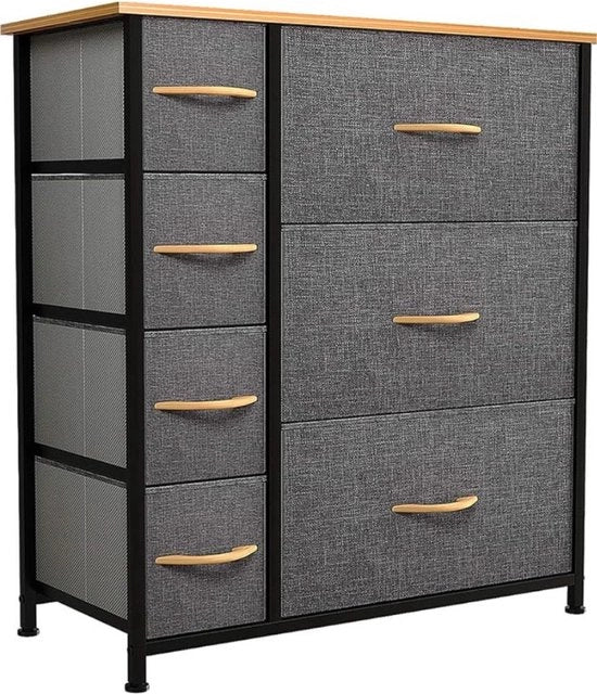Scaffale a muro - Tela non tessuta 7 ripiani - Struttura in acciaio robusta - Grigio scuro - 30 x 64 x 72 CM