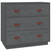 Buffet credenza cassettiera armadio mobile contenitore organizer per cucina soggiorno salotto 80 x 40 x 75 cm legno massello di pino grigio 02_0031804