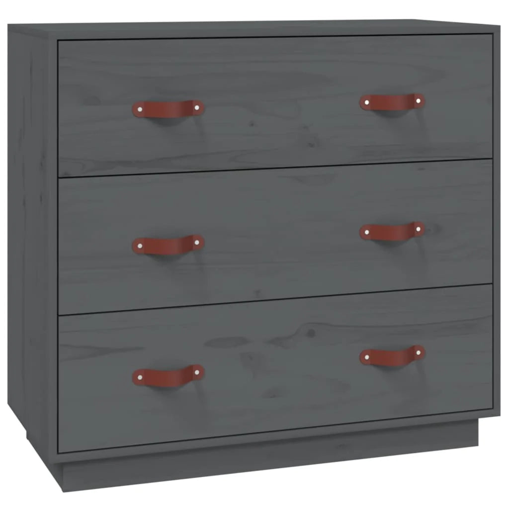 Buffet credenza cassettiera armadio mobile contenitore organizer per cucina soggiorno salotto 80 x 40 x 75 cm legno massello di pino grigio 02_0031804