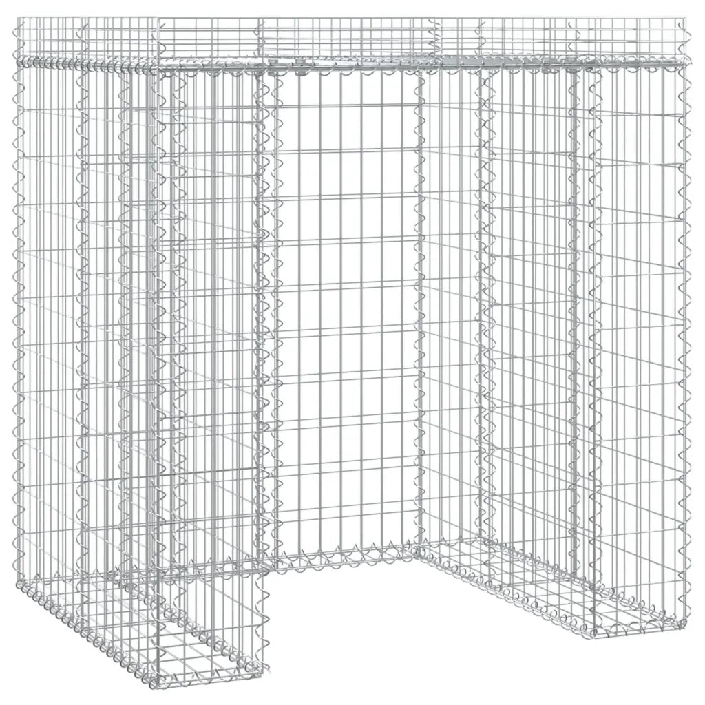 Parete Gabbioni Bidone Spazzatura 110x91x120 cm Ferro Zincato