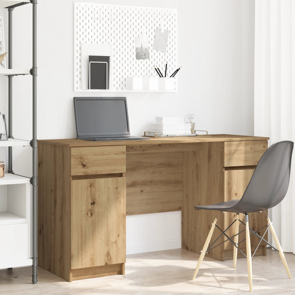 Scrivania  in Rovere Artigianale 140x49x76 cm Legno Ingegnerizzato