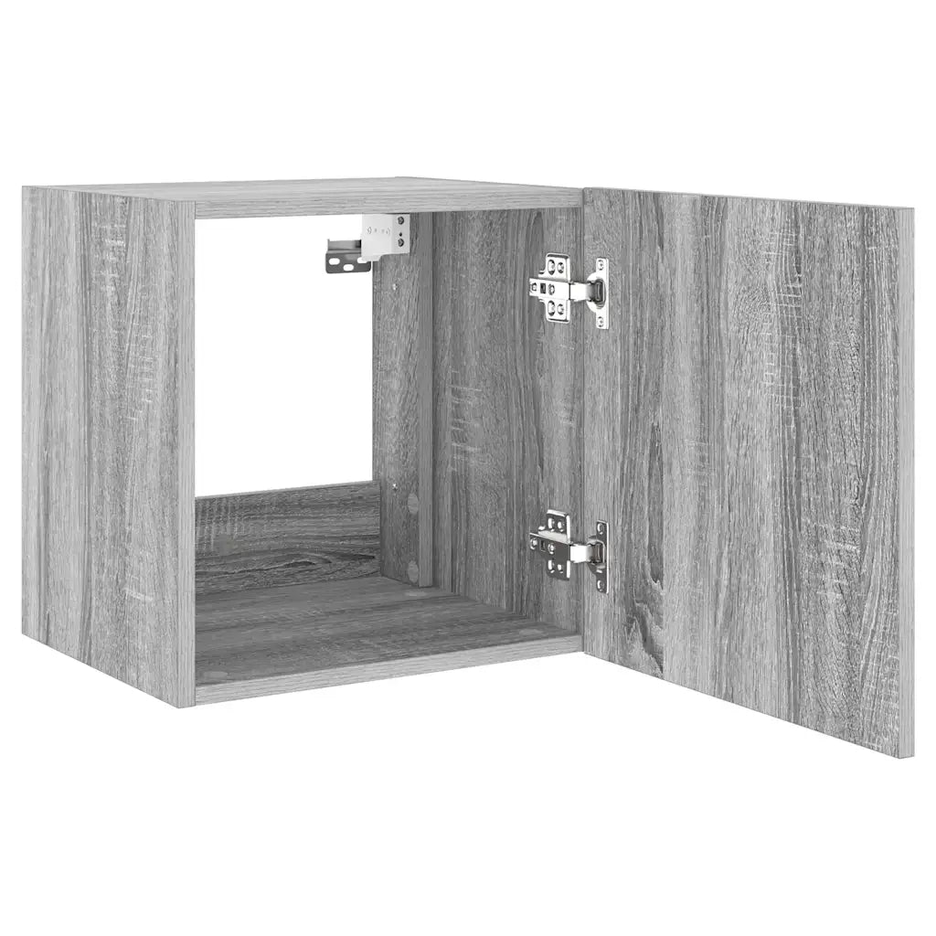 Mobili TV a Parete con Luci LED 2pz Grigio Sonoma 40,5x35x40 cm 837257