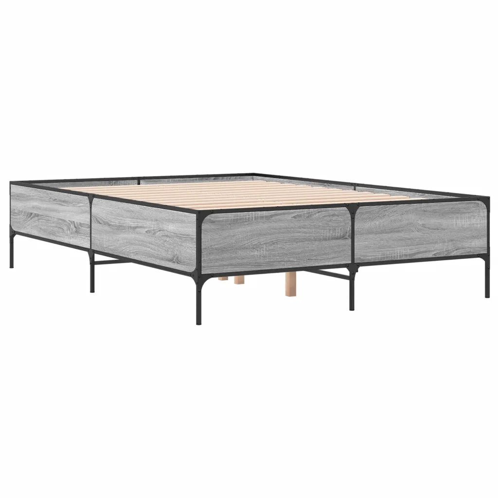 Giroletto-Struttura Letto Grigio Sonoma 120x190 cm in Legno Multistrato Metallo 800235