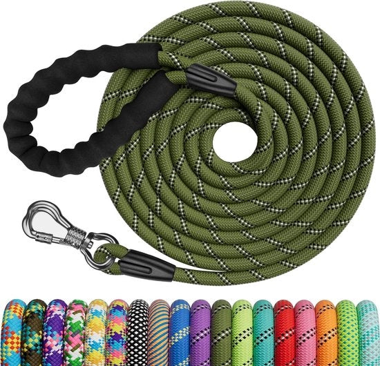 Cintura di sicurezza per cani da 3 m a 30 m per tutte le razze con maniglia imbottita
