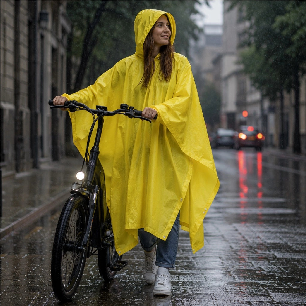 Kit 3 Poncho Impermeabili Unisex Pvc Antipioggia con Cappuccio Riutilizzabili