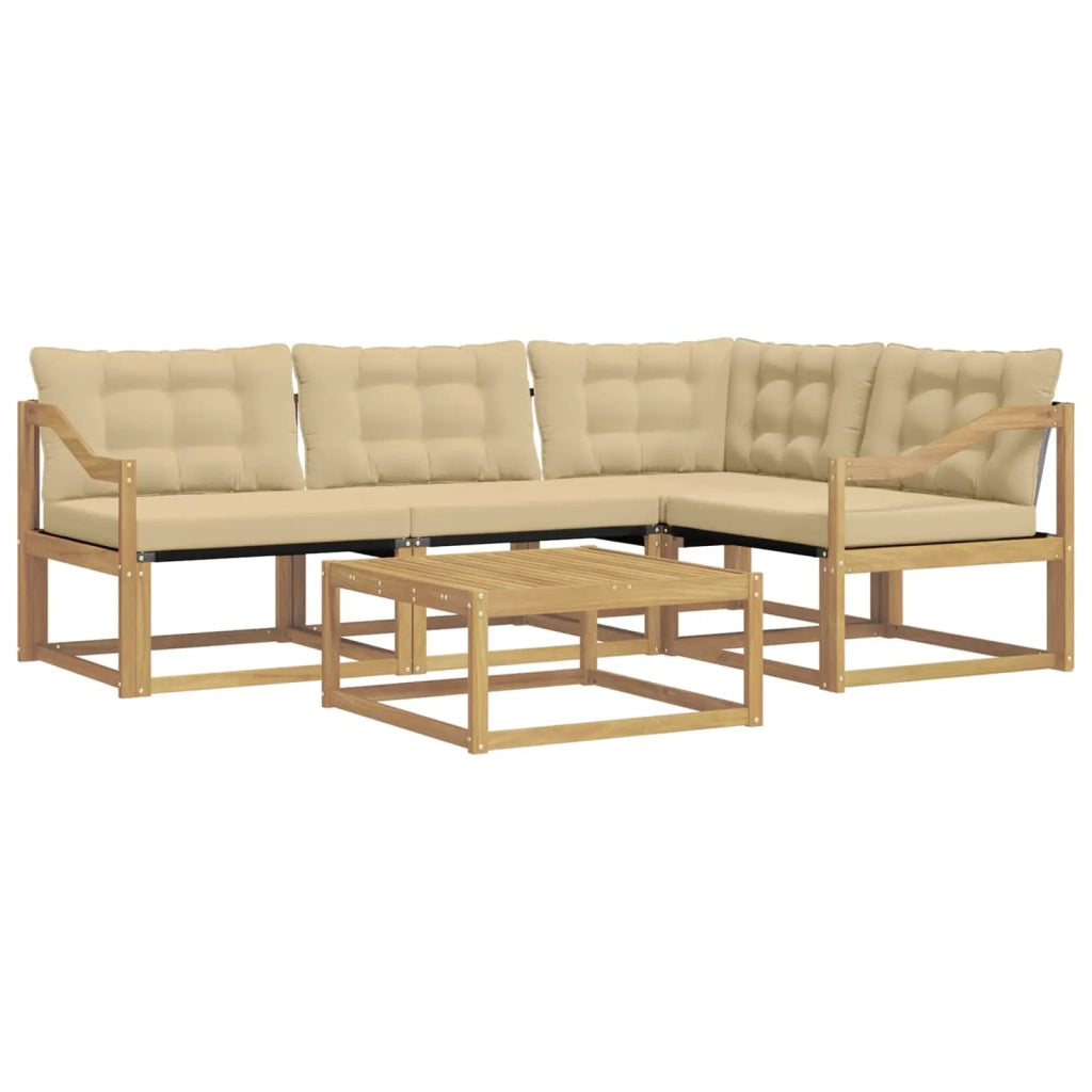 Set di divani da esterno 5 pz Bianco e Beige 3388671