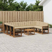 Set di divani da esterno 10 pz Naturale e Beige 3382225