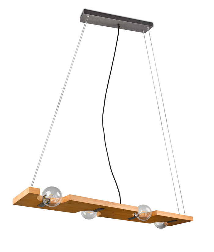 Lampada a Sospensione da Interno Attacco E27 in Legno naturale Naturale