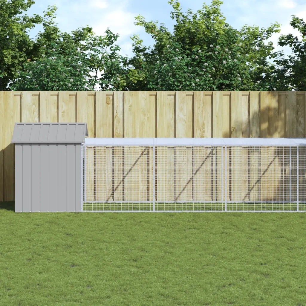 Pollaio Area Corsa Grigio Chiaro 117x609x123 cm Acciaio Zincatocod mxl 93948