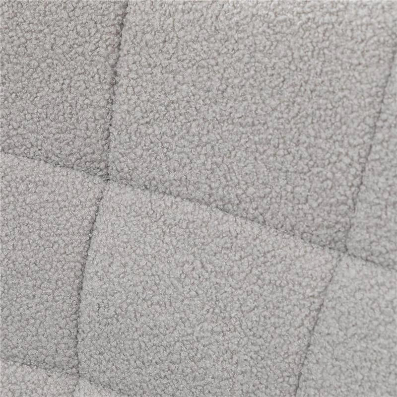 POLTRONA A DONDOLO IMBOTTITA IN LEGNO E ACCIAIO CON RIVESTIMENTO BOUCLÚ 71X98X101 CM GRIGIO