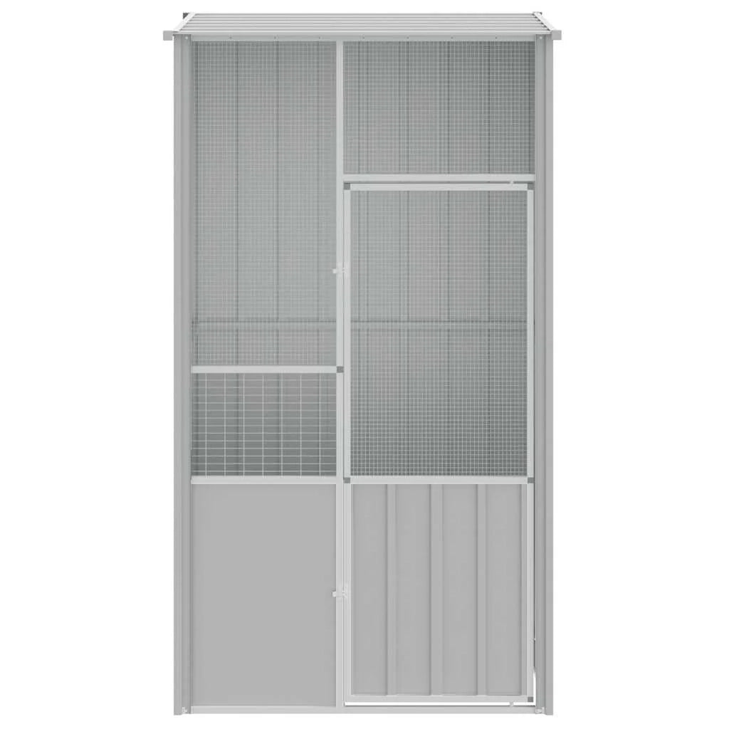 Gabbia per uccelli 115 x 78 x 200 cm acciaio zincato grigio 02_0041702