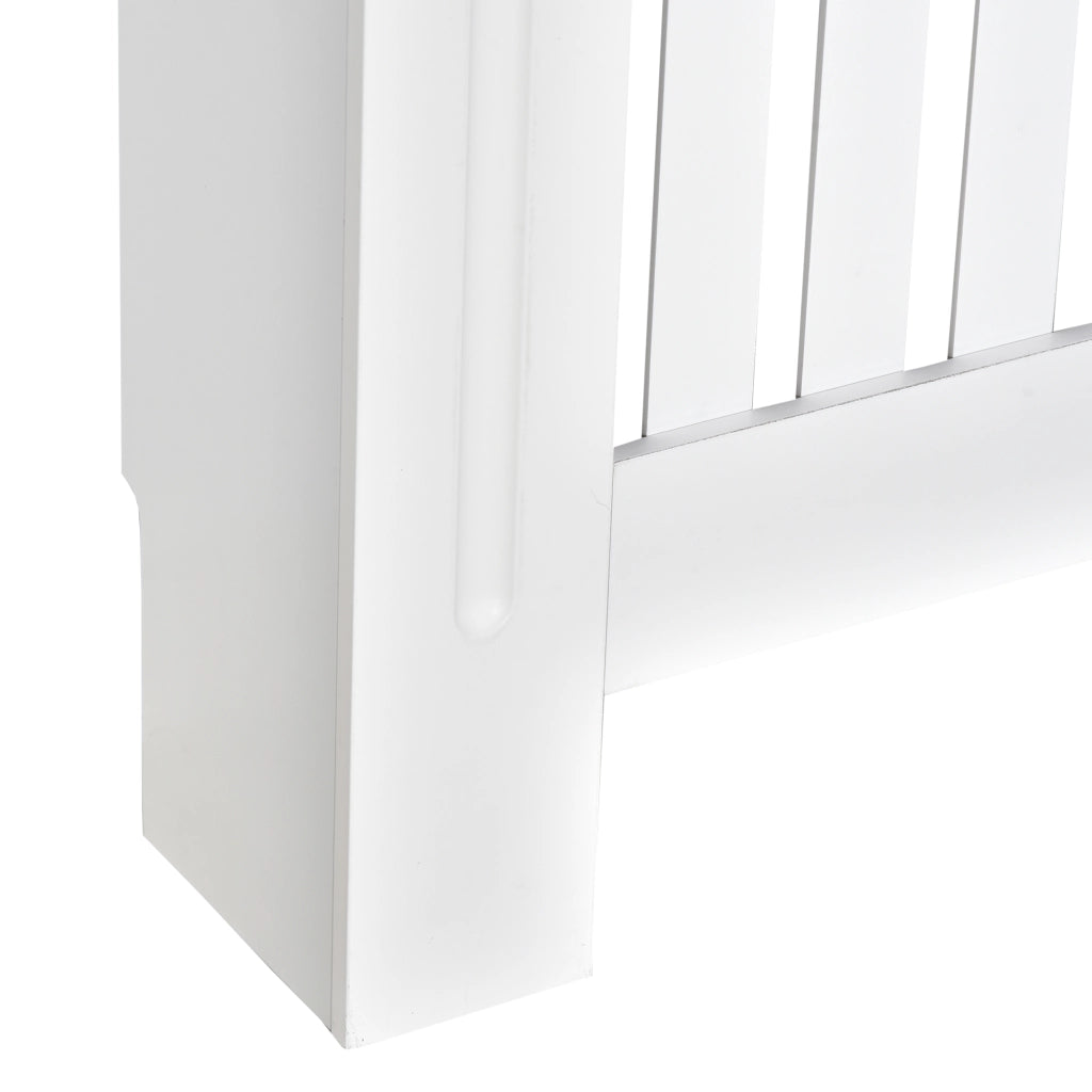 Easycomfort Copritermosifone a Doghe in MDF per Casa e Ufficio, 172x19x81 cm, Bianco