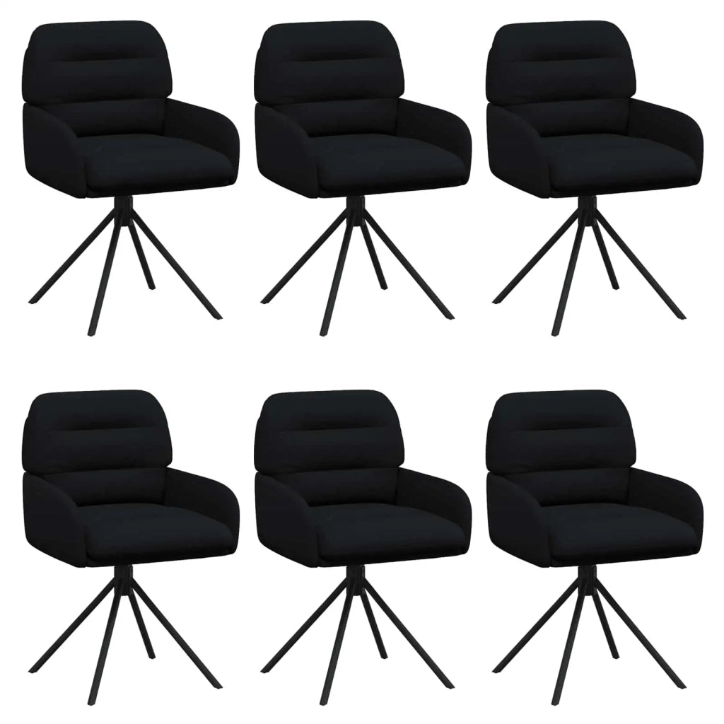 Sedie da pranzo girevoli 6 pcs Similpelle Nero 3428264