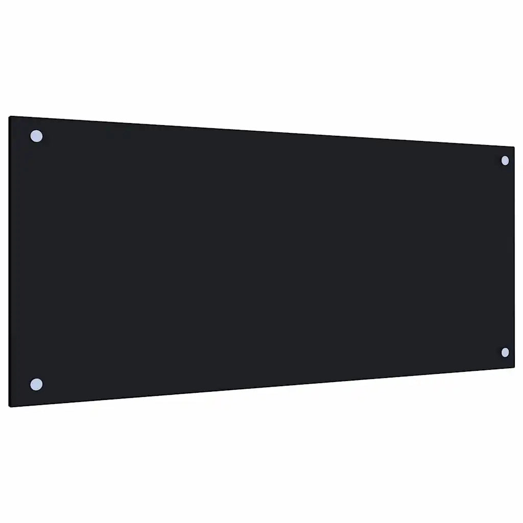 Paraschizzi da cucina con protezione antispruzzo nero 90 x 40 cm in vetro temperato nero 02_0046346