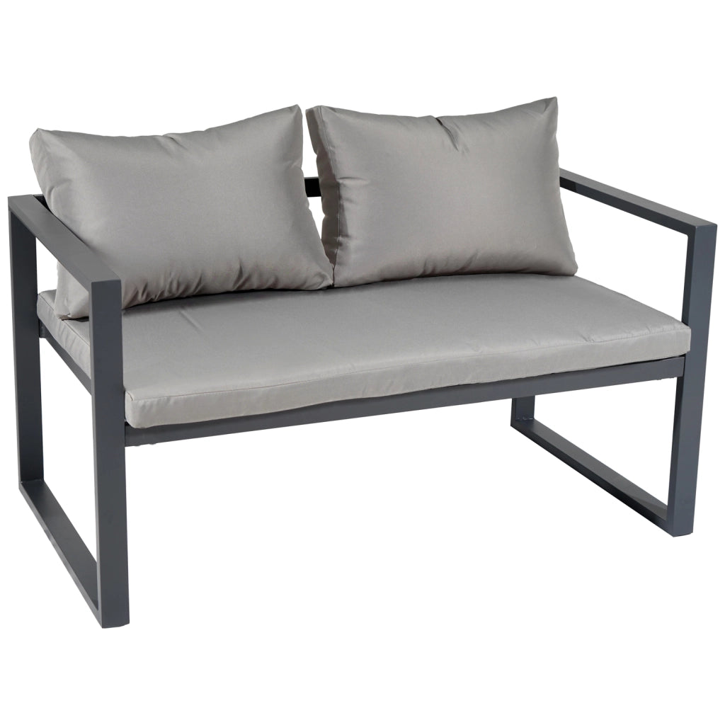 Set di mobili da giardino IBIZA in tessuto grigio 4 posti - alluminio antracite