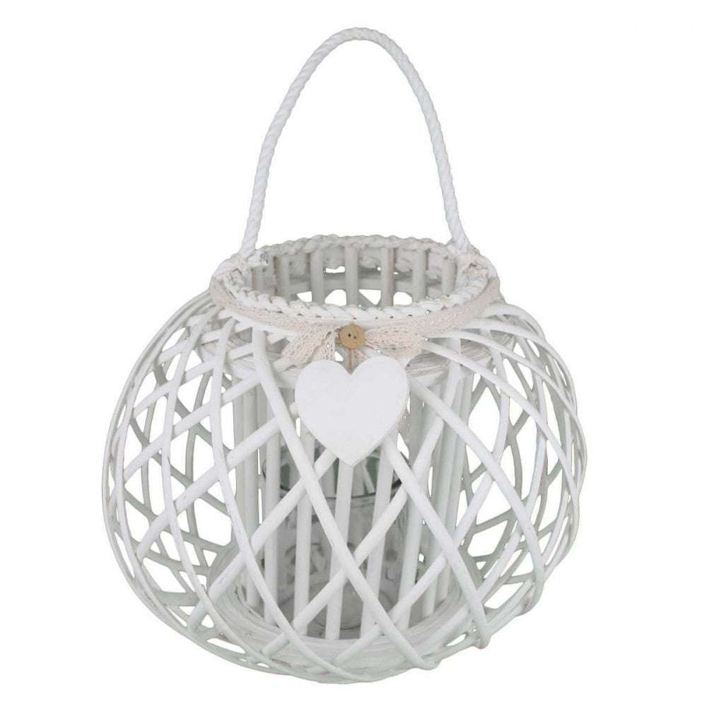 Lanterna Elvire   in Vimini Bianco
