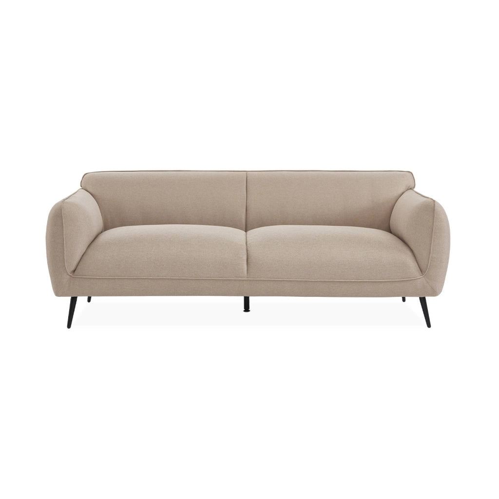 Divano in tessuto con gambe in metallo, 3 posti, beige