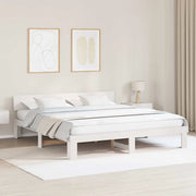 Struttura del letto Bianco 200 x 200 cm Pino massello 872639