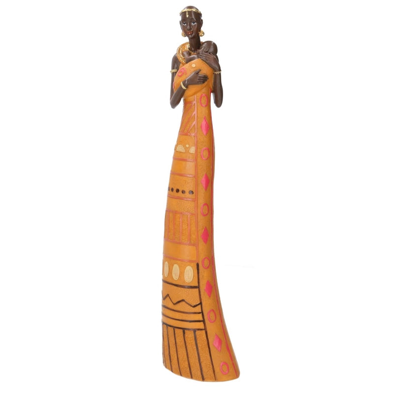 Statua ceramica donna africa cm 9,5x6h38,5